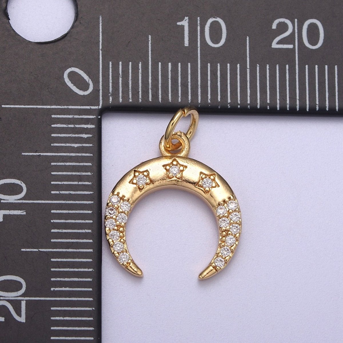Dainty Gold Crescent Moon Charm Upside down Tusk Moon Jewelry Add on Charm for Necklace Bracelet Earring N-287 - DLUXCA