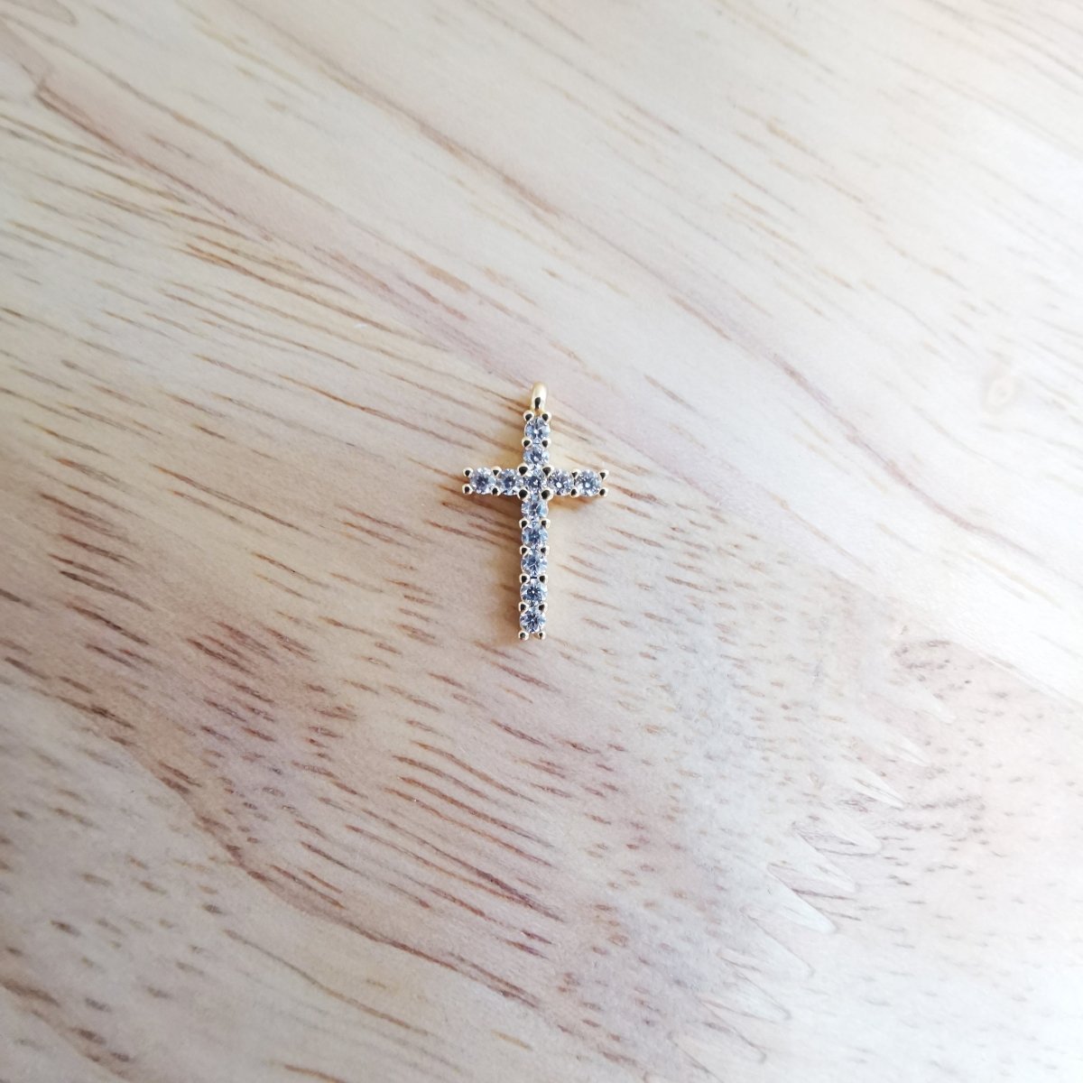 Dainty Gold Cross Gold Filled Charm D-503 - DLUXCA