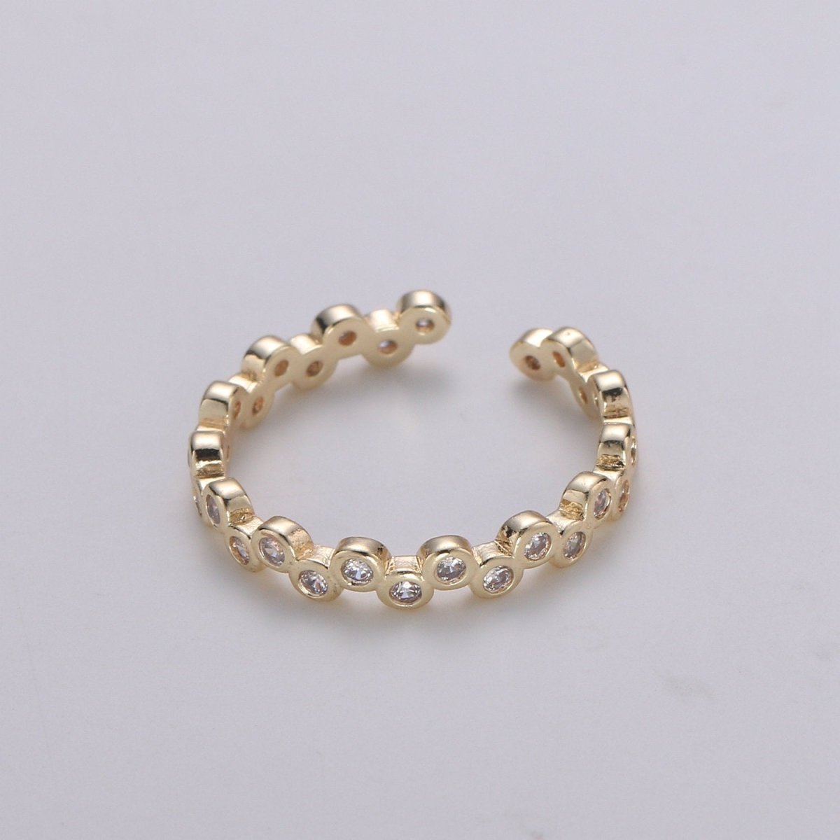 Dainty Gold cubic zirconia CZ bezel stacking ring - cz ring - tiny gold cz ring - Bubble cz ring - boho ring - bezel ring - gold ring - R-120 - DLUXCA