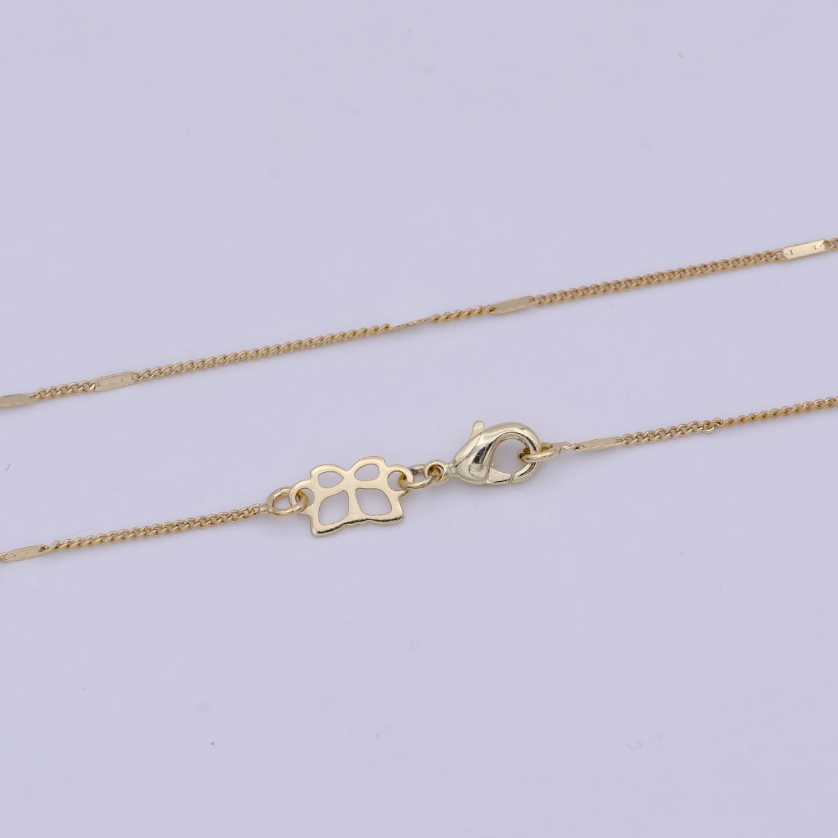 Dainty Gold Curb Chain 0.8 MM Fine 14k Gold Filled Minimalist Chain 17.7" Wholesale Necklace | WA-750 Clearance Pricing - DLUXCA