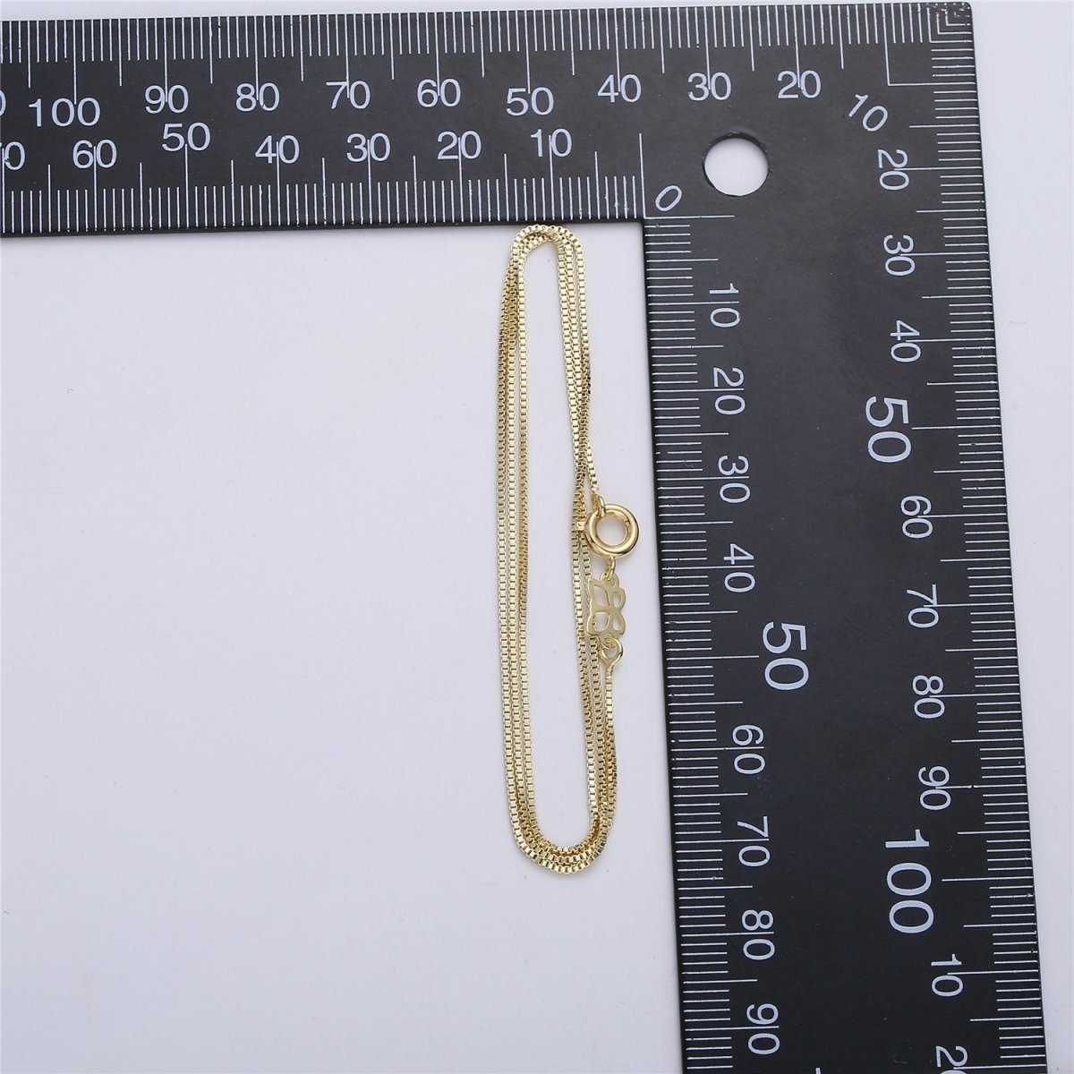 Dainty Gold Everyday Necklace / 14k Gold Plated Chain Necklace / 18 inch Dainty Box Chain Necklace / Minimal Jewelry / Everyday Necklace 1mm Width | CN-533 Clearance Pricing - DLUXCA