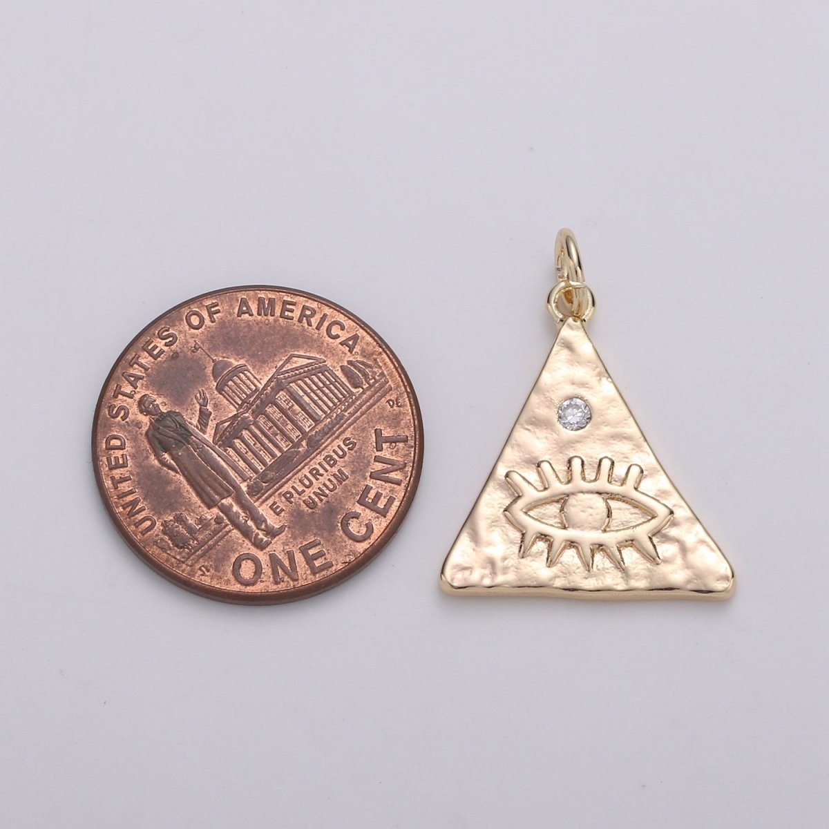 Dainty Gold Eye of Providence Symbol Pendant All Seeing Eye Charm Illuminati Emblem Evil Eye Amulet Talisman Sign Medallion Charm D-782 - DLUXCA