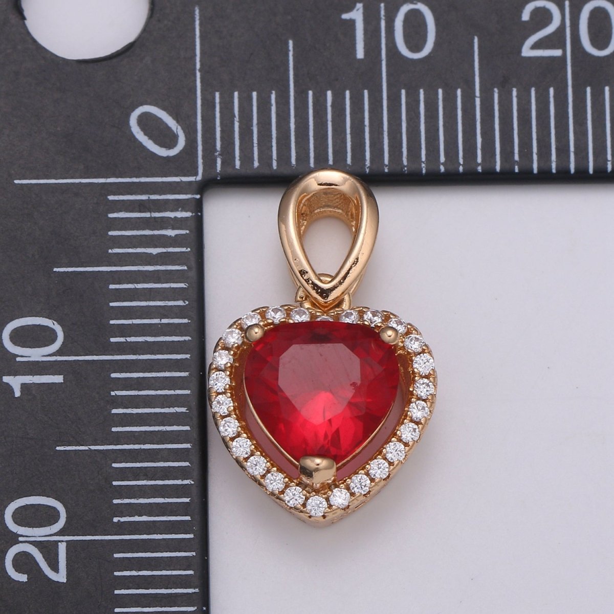 Dainty Gold Fill Heart Pendant Micro Pave Heart Charm for Necklace Pendant Layer Statement Necklace be my valentine Jewelry I-132 - DLUXCA