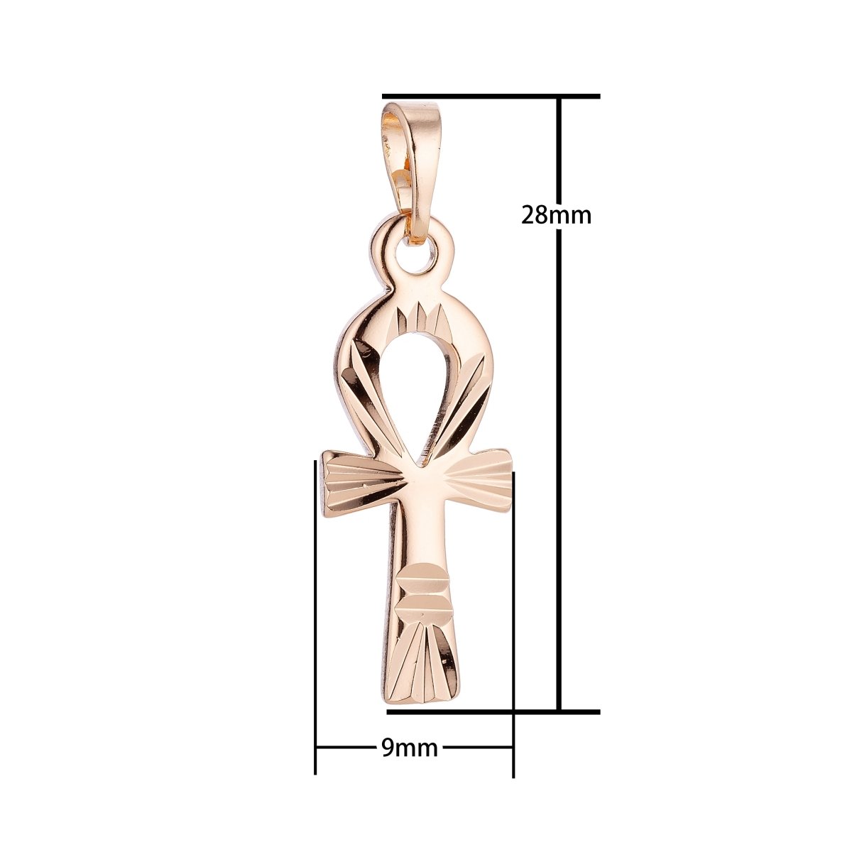Dainty Gold Filled Ankh Cross Key of Life Pendants H-697 - DLUXCA