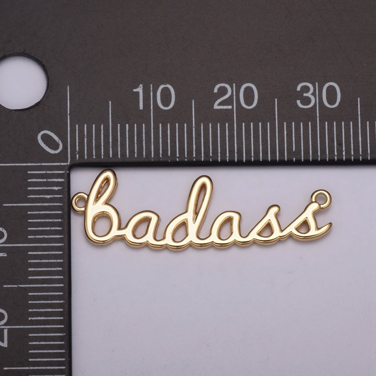 Dainty Gold Filled badass Charm for Necklace Bracelet, badass word Link Connector, Cursive Jewelry Silver Personalized Script Necklace, Swear Word Pendant Trend Jewelry N-086 - N-087 - DLUXCA