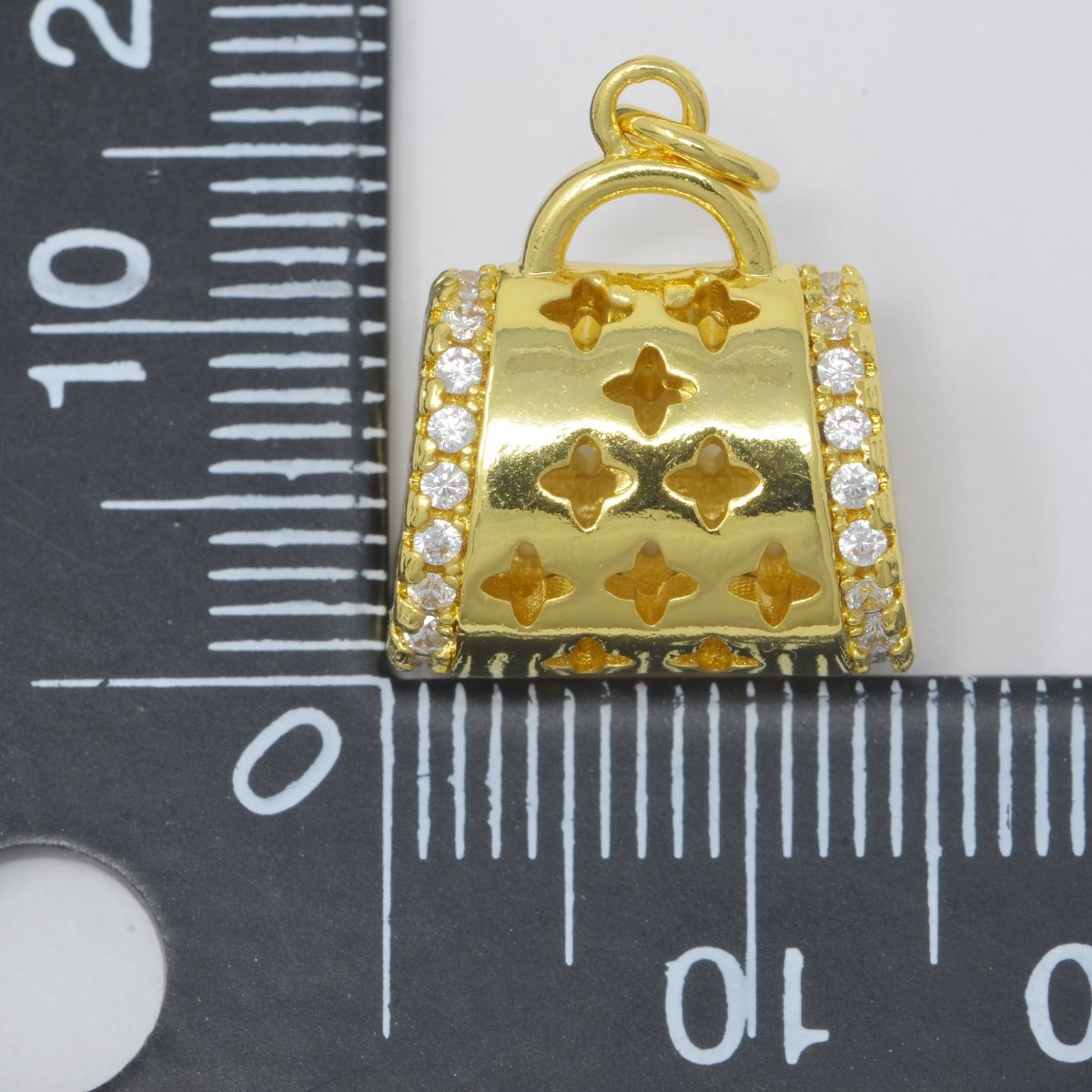 Dainty Gold Filled Bag Purse Charm Fashionista Designer Inspired M-384 - DLUXCA