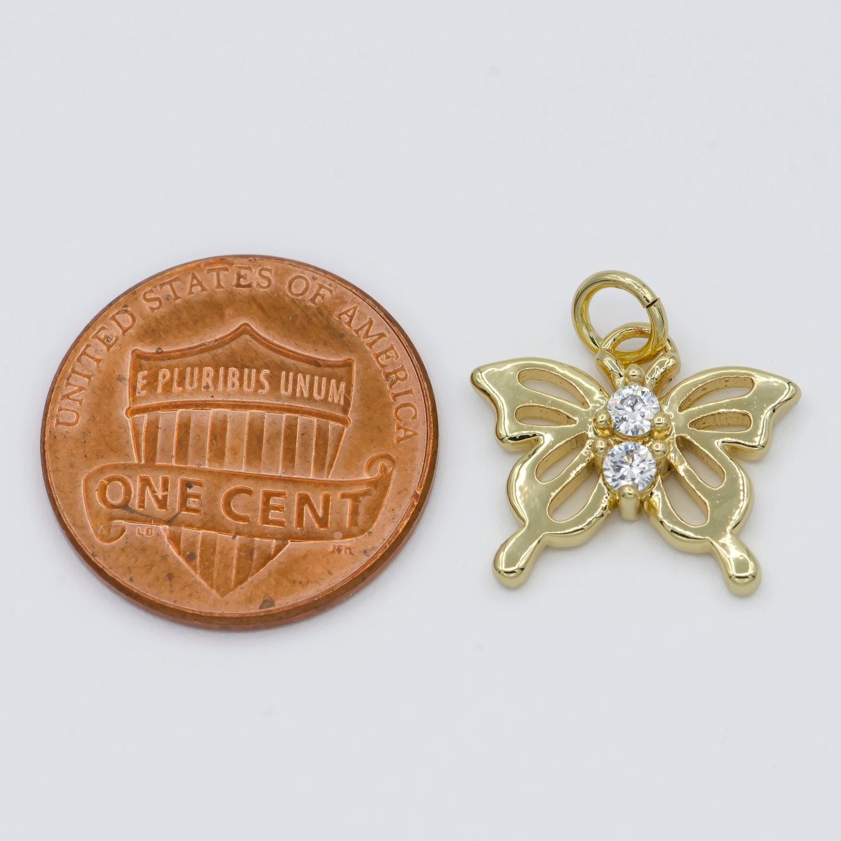 Dainty Gold Filled Butterfly Charm E-821 - DLUXCA