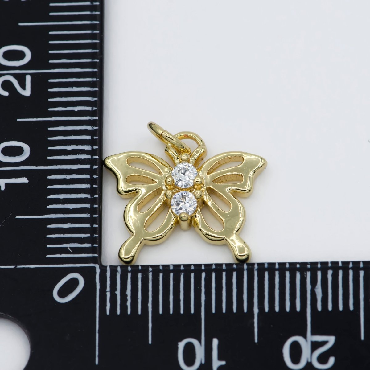 Dainty Gold Filled Butterfly Charm E-821 - DLUXCA