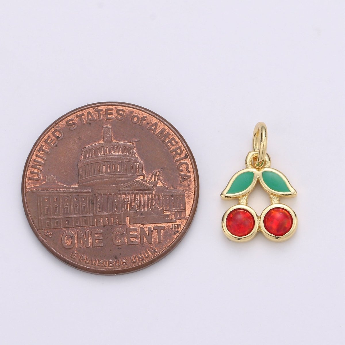 Dainty Gold Filled Cherry Charm E-017-E-019 - DLUXCA