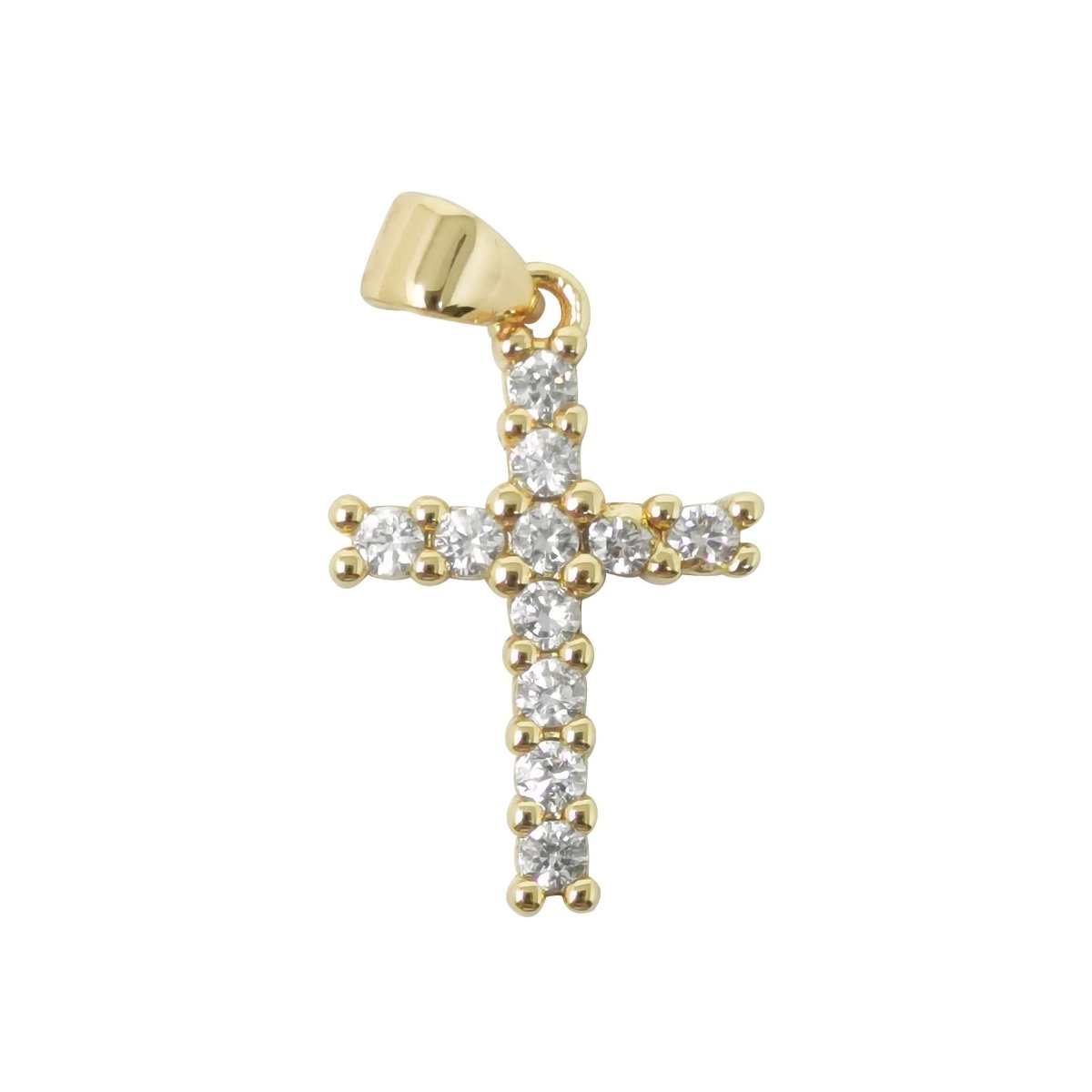 Dainty Gold Filled Cross for Necklace Earring Bracelet Charm 20x13.2mm | J-191 - DLUXCA