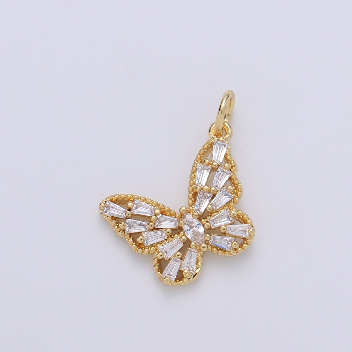 Dainty Gold Filled Crystal Butterfly Charm D-879 D-889 - DLUXCA