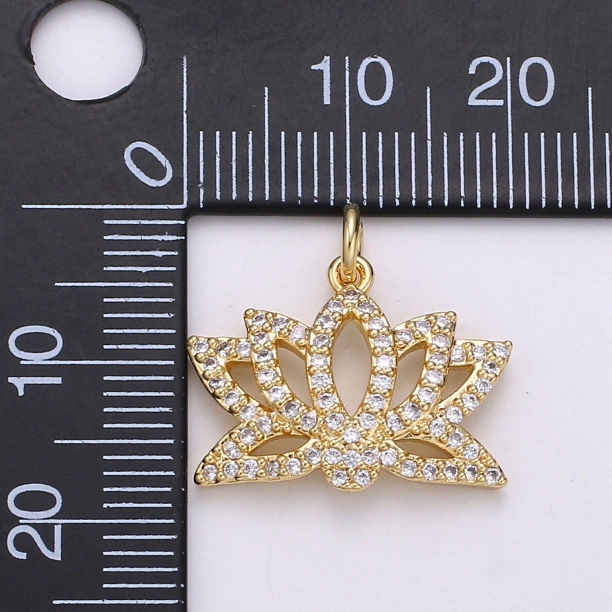 Dainty Gold Filled Crystal Crown Charm D-895 - DLUXCA