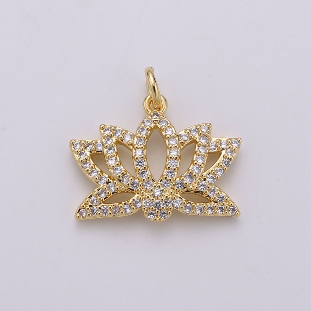 Dainty Gold Filled Crystal Crown Charm D-895 - DLUXCA