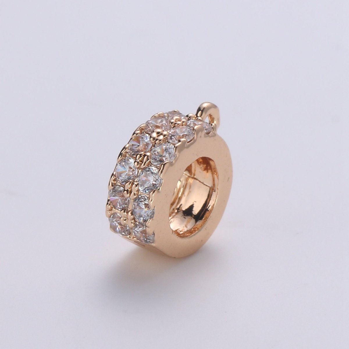 Dainty Gold Filled Crystal Ring Charm D-776 - DLUXCA