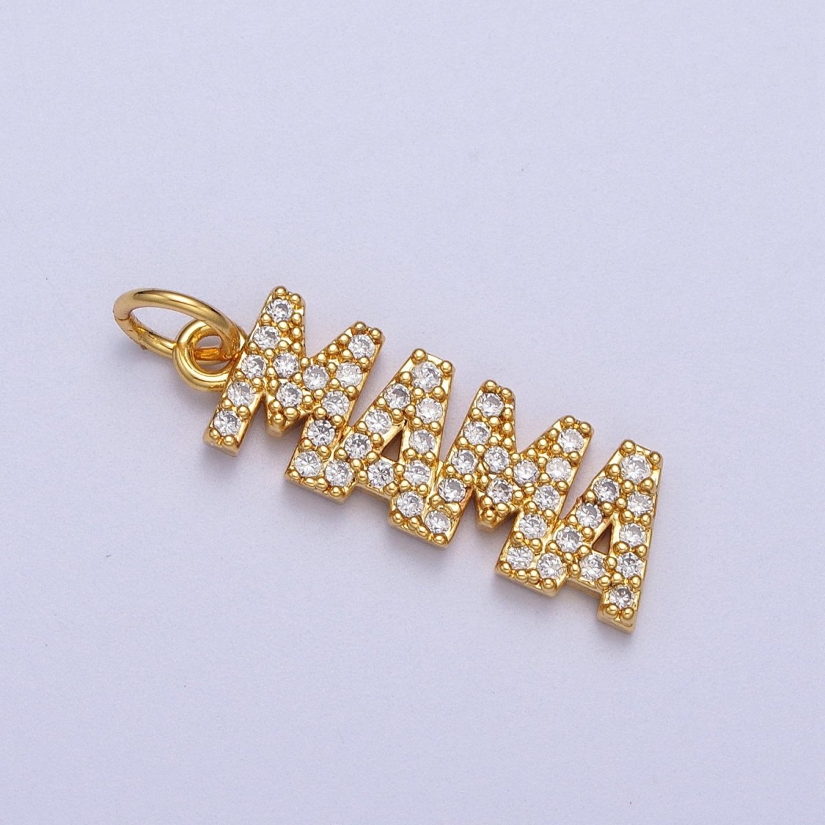 Dainty Gold Filled Cubic Mama Charm Micro Pave Mother Pendant for Bracelet Necklace Earring Supply AC547 AC548 - DLUXCA