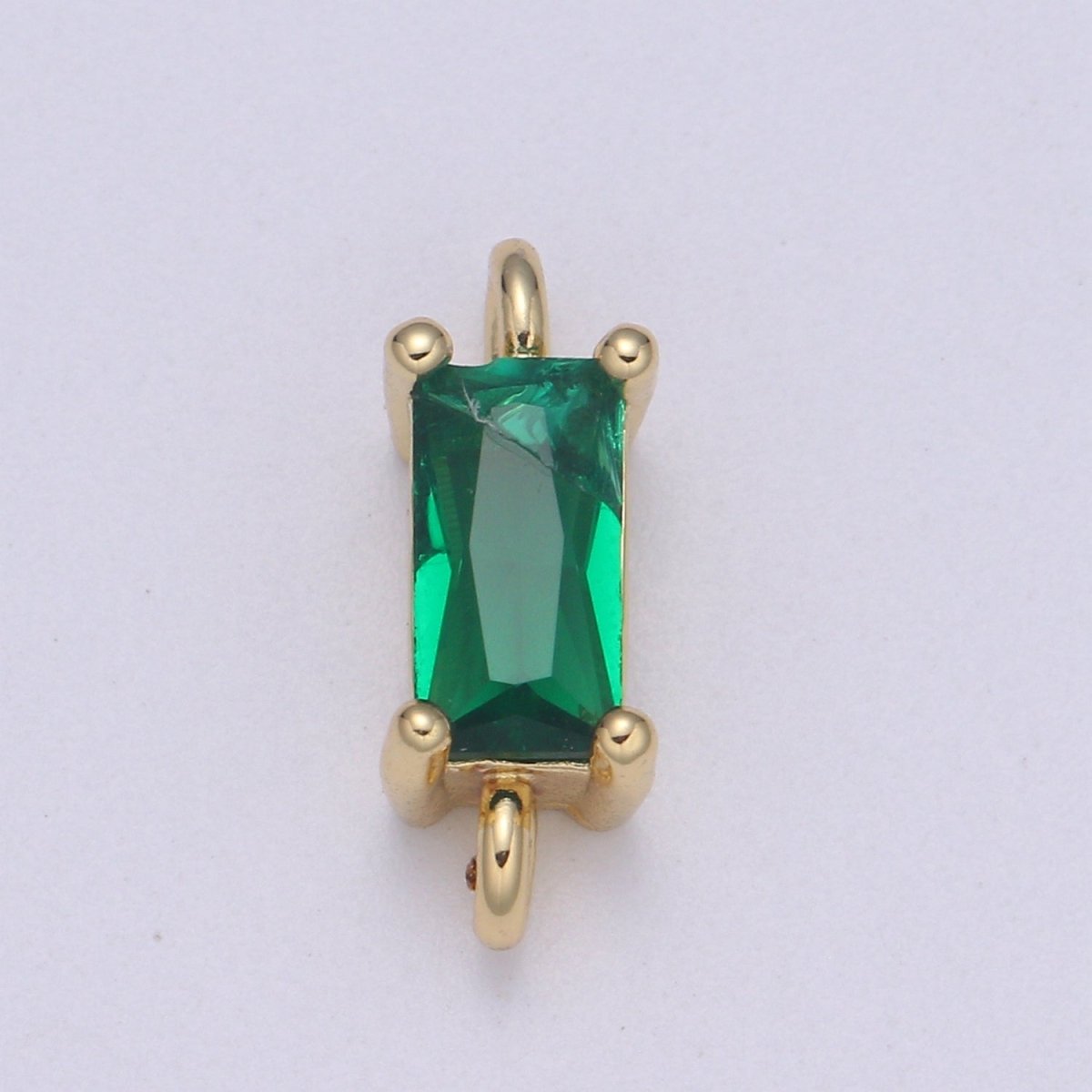 Dainty Gold Filled Cubic Zirconia Emerald Cut Link Connectors F-594 F-595 F-596 F-597 F-598 F-599 - DLUXCA