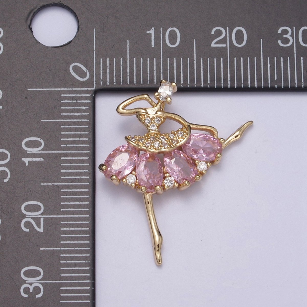 Dainty Gold Filled CZ Ballet Dancer Charm Ballerina Gift Idea for Necklace Earring Bracelet Supply H-414 H-417 - DLUXCA