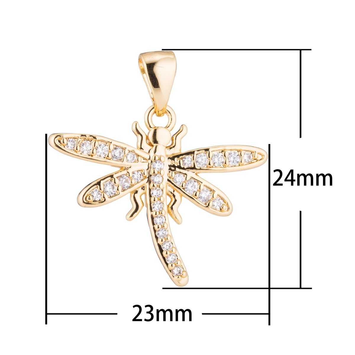 Dainty Gold Filled Dragonfly Pendants H-793 - DLUXCA