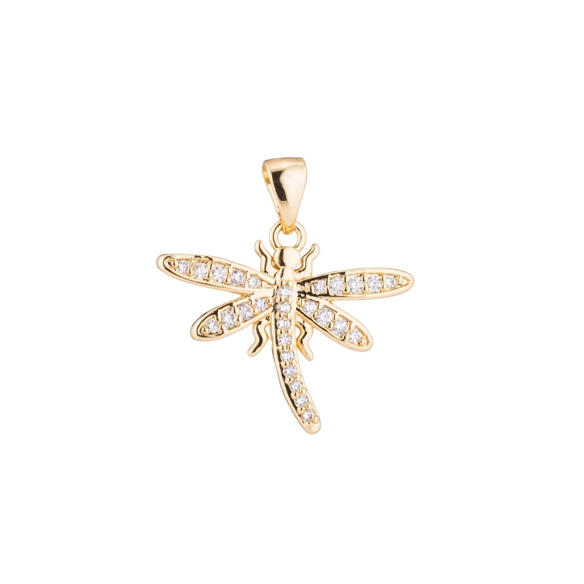 Dainty Gold Filled Dragonfly Pendants H-793 - DLUXCA