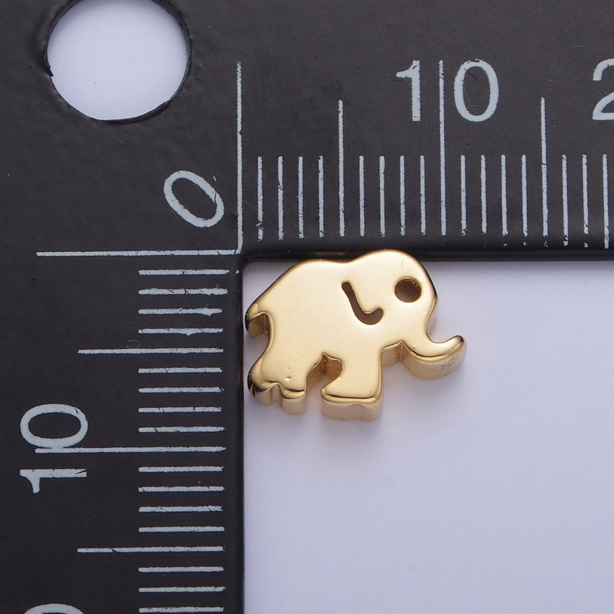 Dainty Gold Filled Elephant Bead Spacer for Bracelet W-856 - DLUXCA