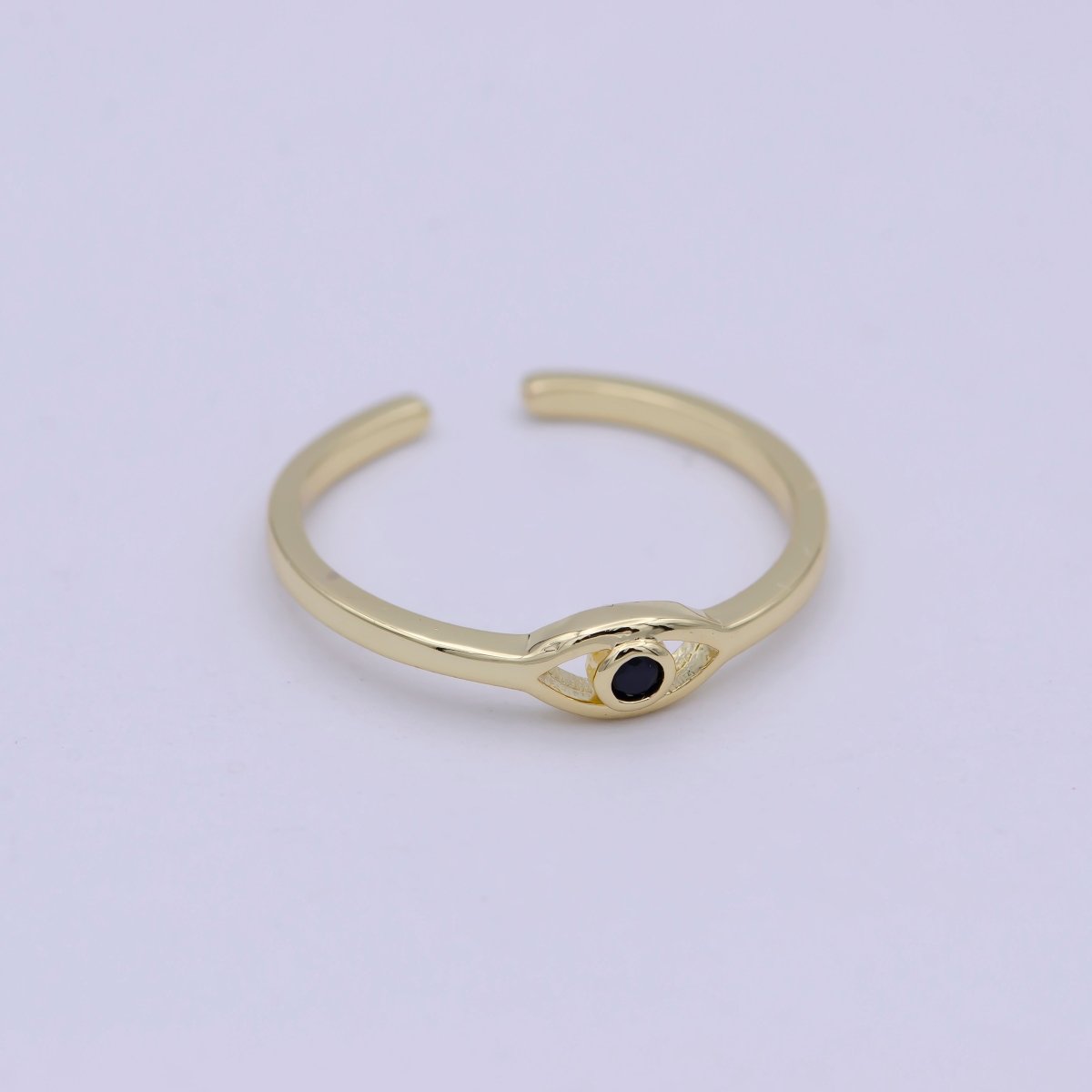 Dainty Gold Filled Evil Eye Ring Open Adjustable Jewelry S-383 ~ S-388 - DLUXCA