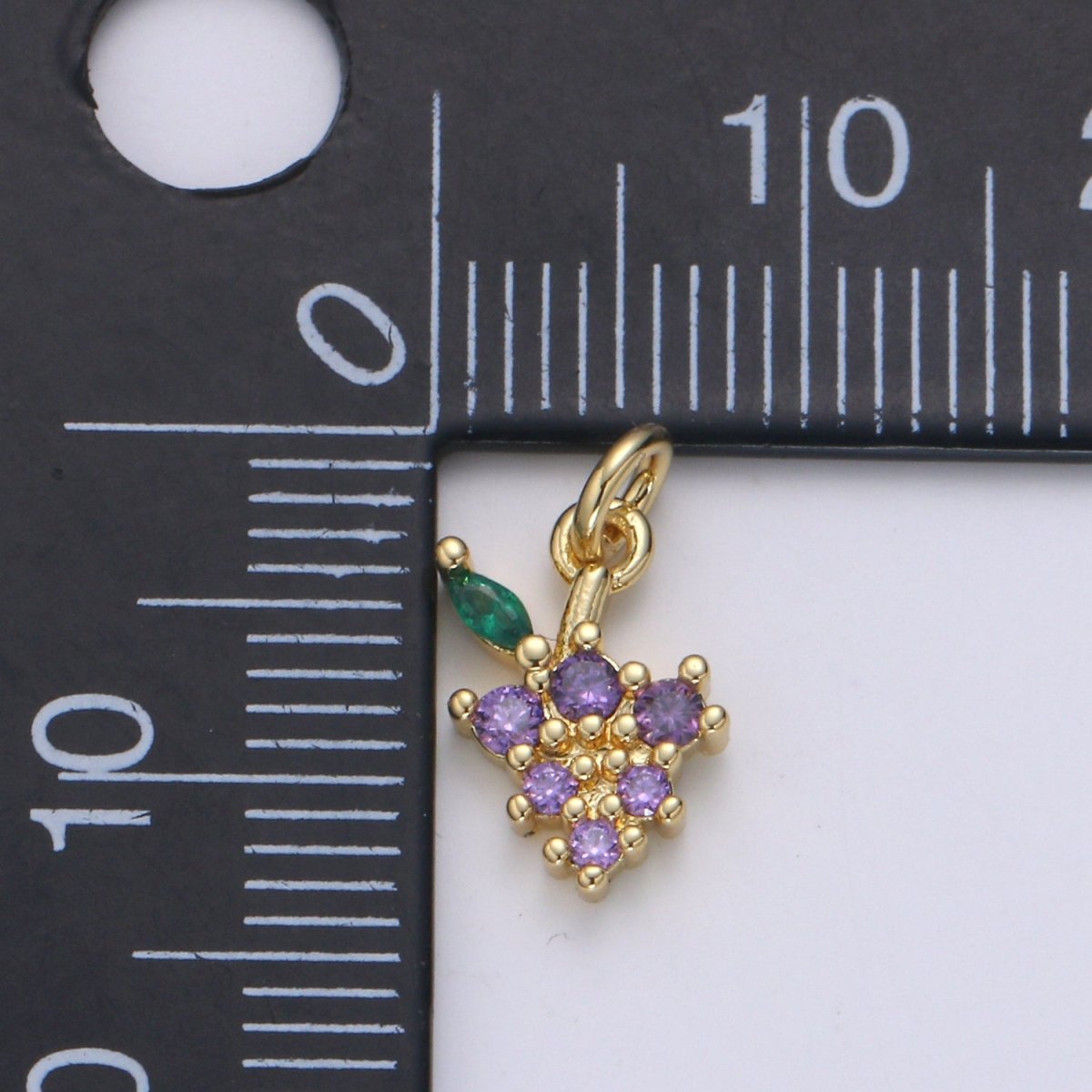 Dainty Gold Filled Grape Charm E-237 - DLUXCA