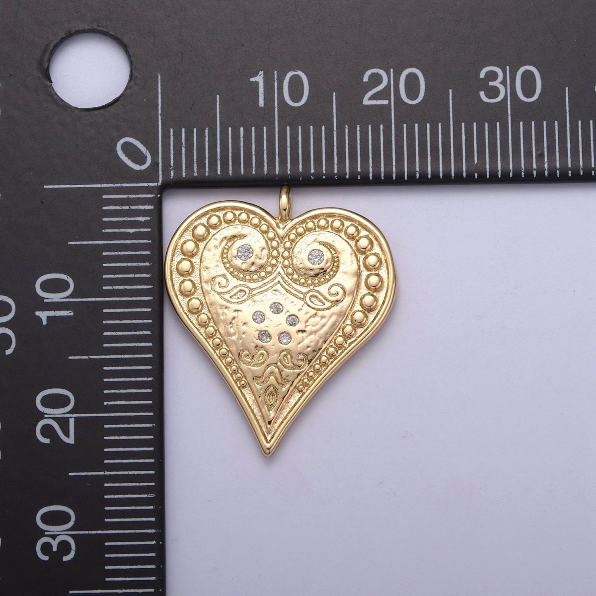 Dainty Gold Filled Heart Charm Swirl Heart Pendant for Valentine Jewelry Inspired N-413 - DLUXCA