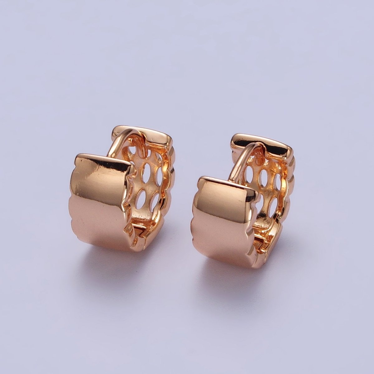 Dainty Gold Filled Huggie Earring Minimalist Jewelry Pinky Gold Hoops AB1087 - DLUXCA