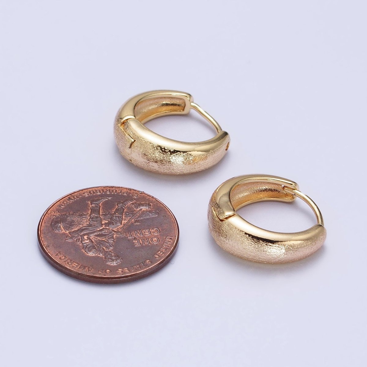 Dainty Gold Filled Huggie Earring Simple Minimalist 16mm Hoop Earring AB750 - DLUXCA