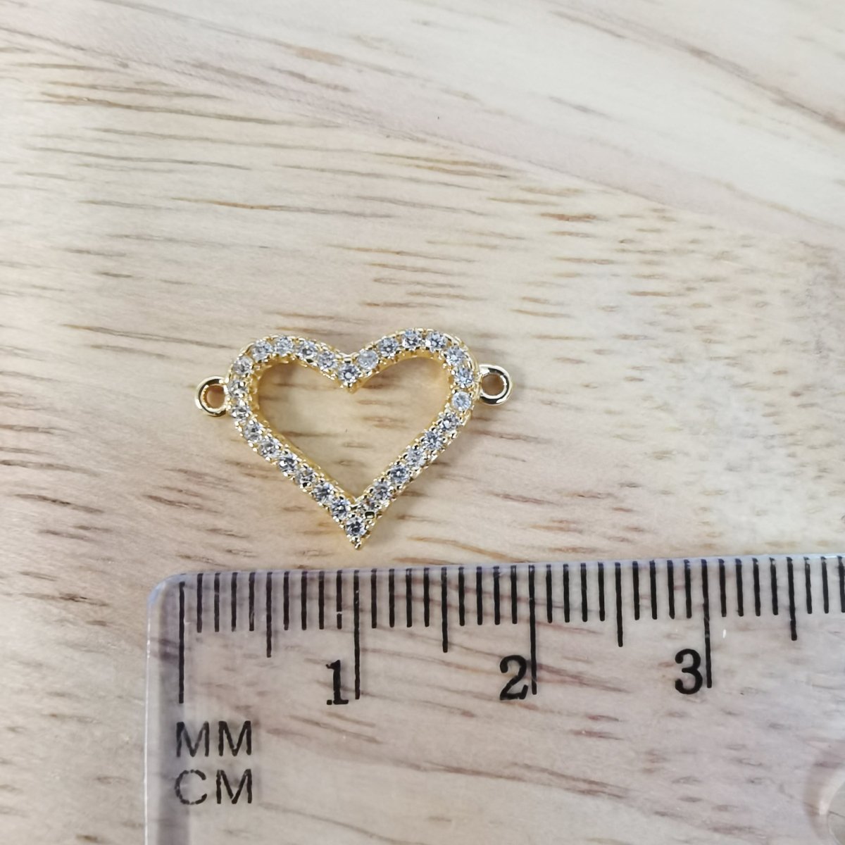 Dainty Gold Filled Little Heart Connector F-441 - DLUXCA