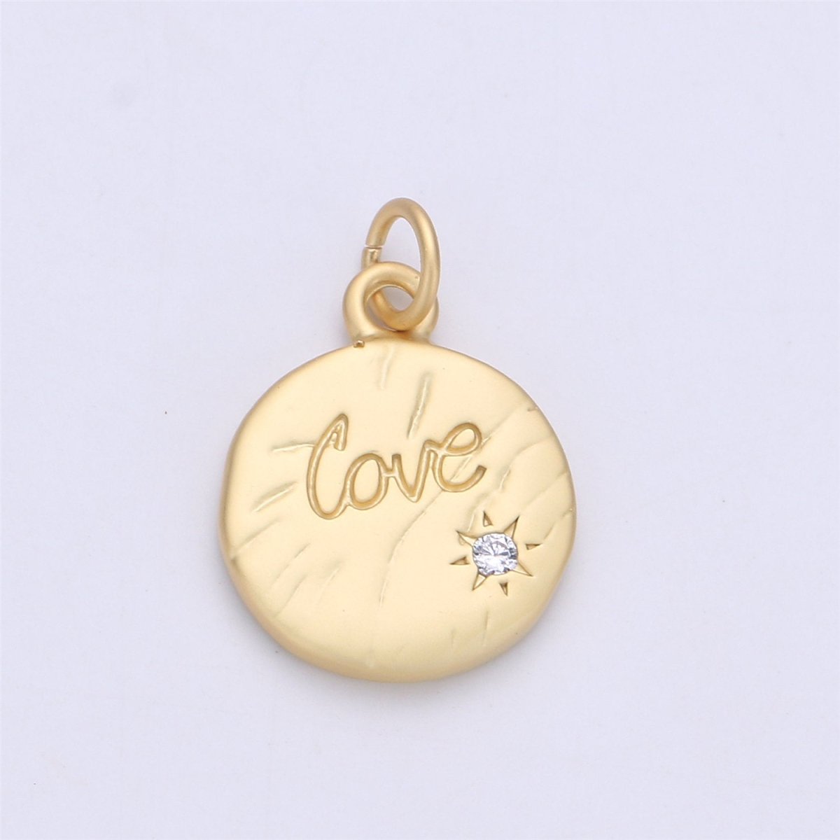 Dainty Gold filled Love Charms Word Disc Charm for necklace bracelet earring Jewelry Making Supply 20x15mm,C-912 - DLUXCA