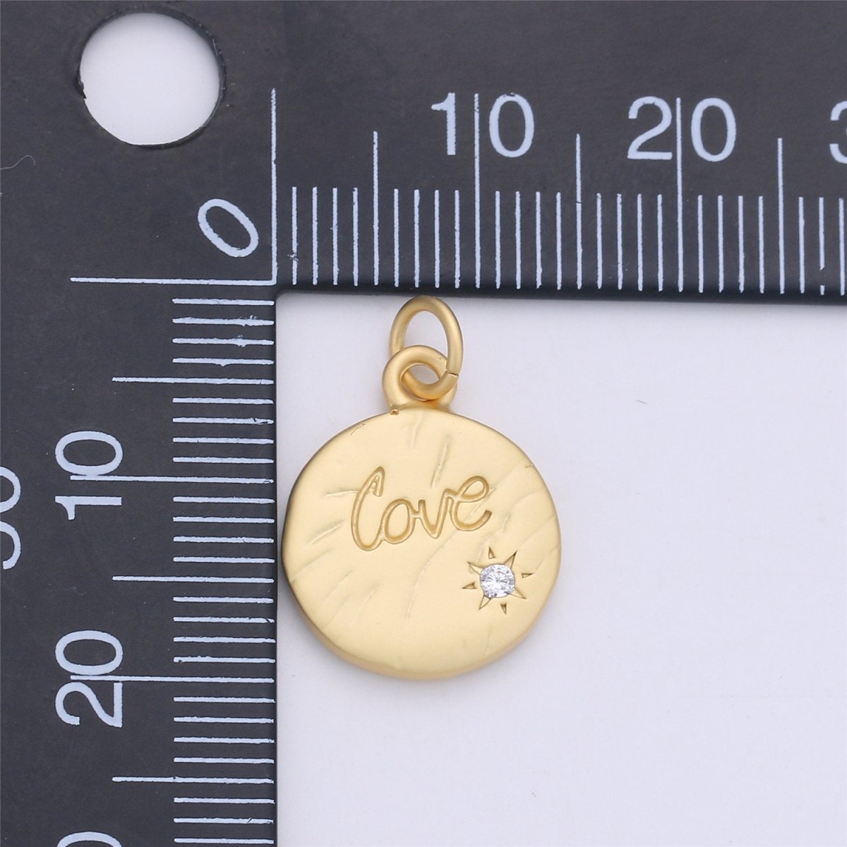 Dainty Gold filled Love Charms Word Disc Charm for necklace bracelet earring Jewelry Making Supply 20x15mm,C-912 - DLUXCA