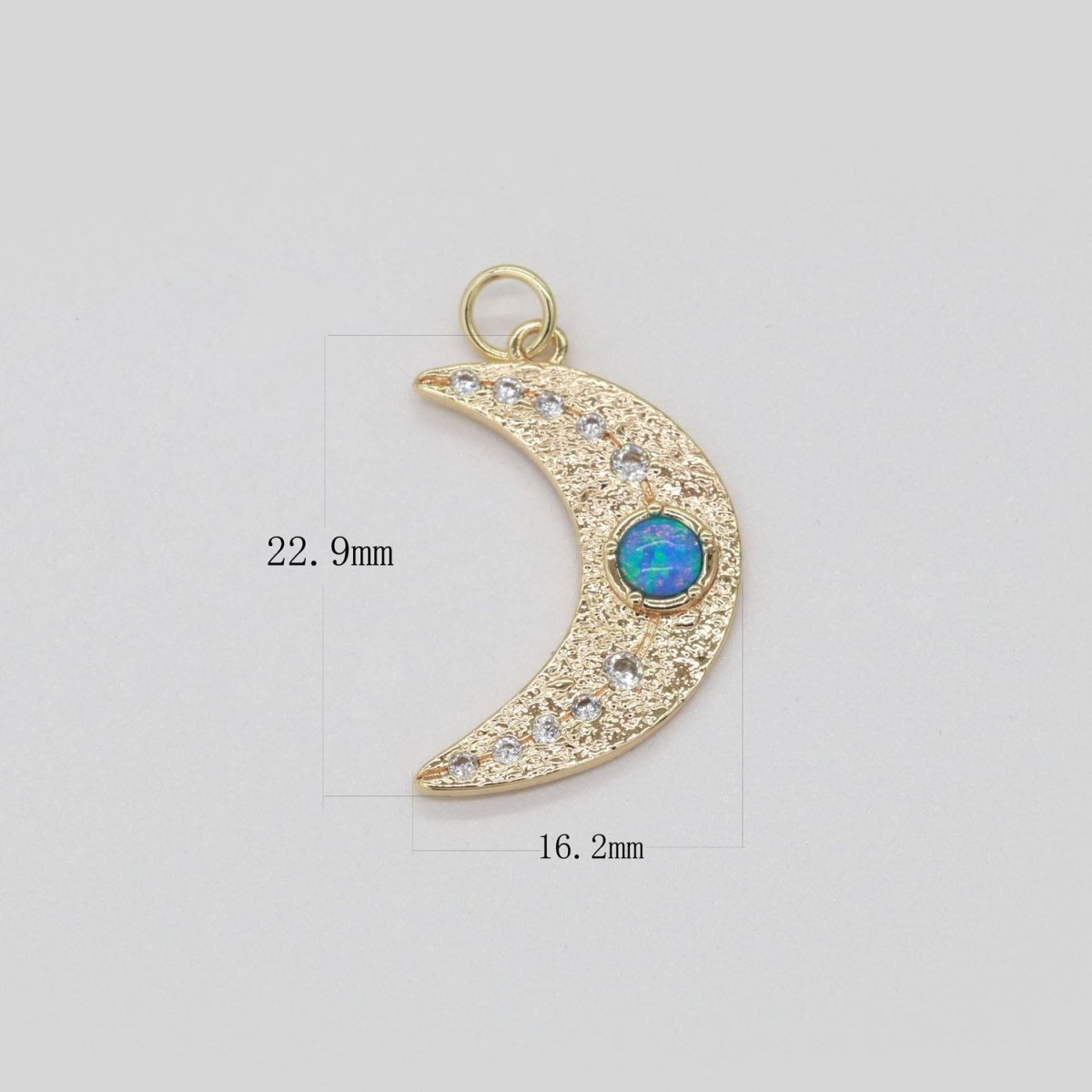Dainty Gold Filled Opal Moon CZ Micro Pave Moon Pendant , Cubic Moon Star Charms for Necklace Earring Bracelet Charms E-903 E-904 - DLUXCA