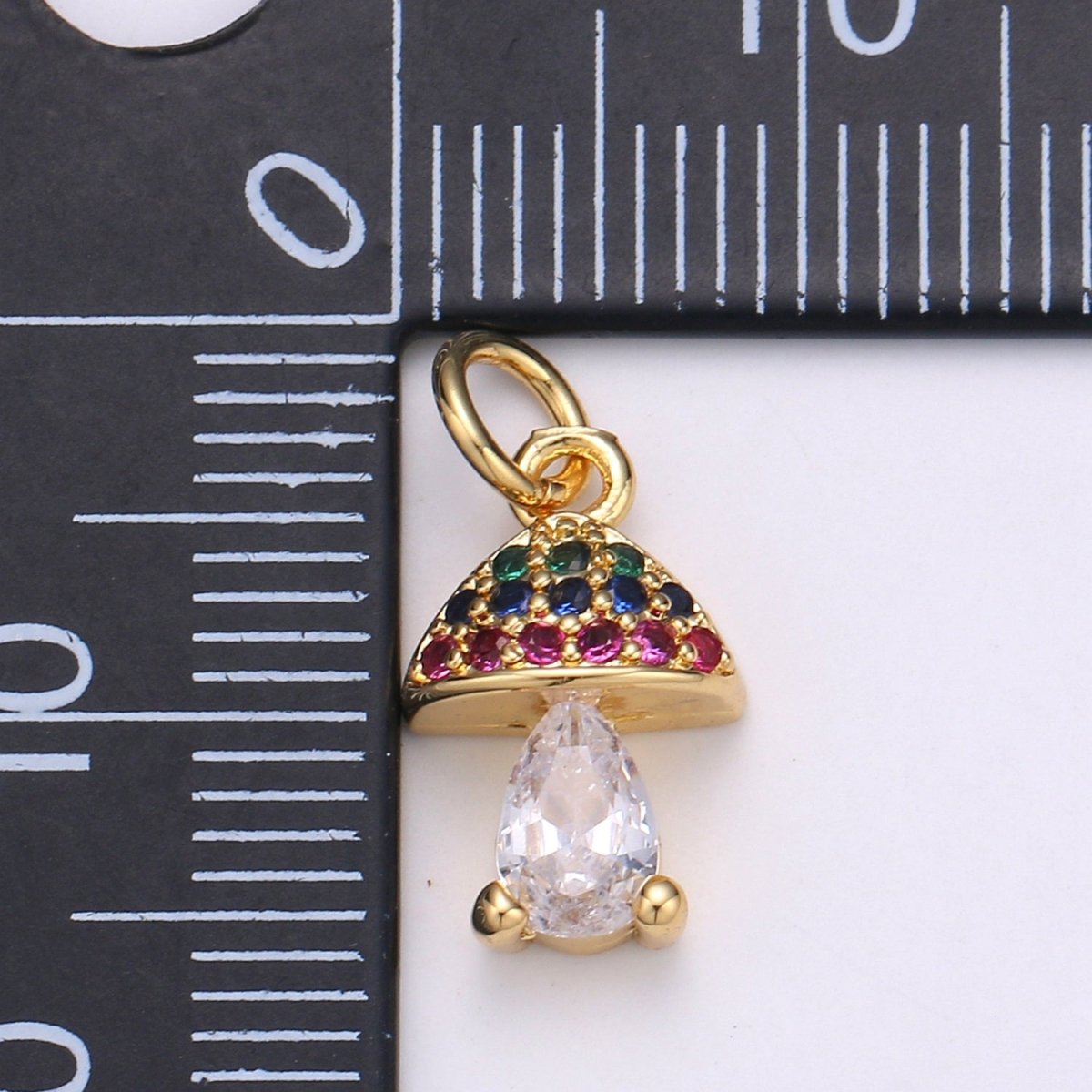 Dainty Gold Filled Rainbow Mushroom Gold Filled Charm D-878 - DLUXCA