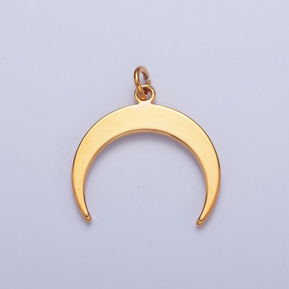 Dainty Gold Flat Crescent Moon Pendant Only Charm for Necklace Bracelet Earring 14K or 24K Gold Filled W-149~W-151 - DLUXCA