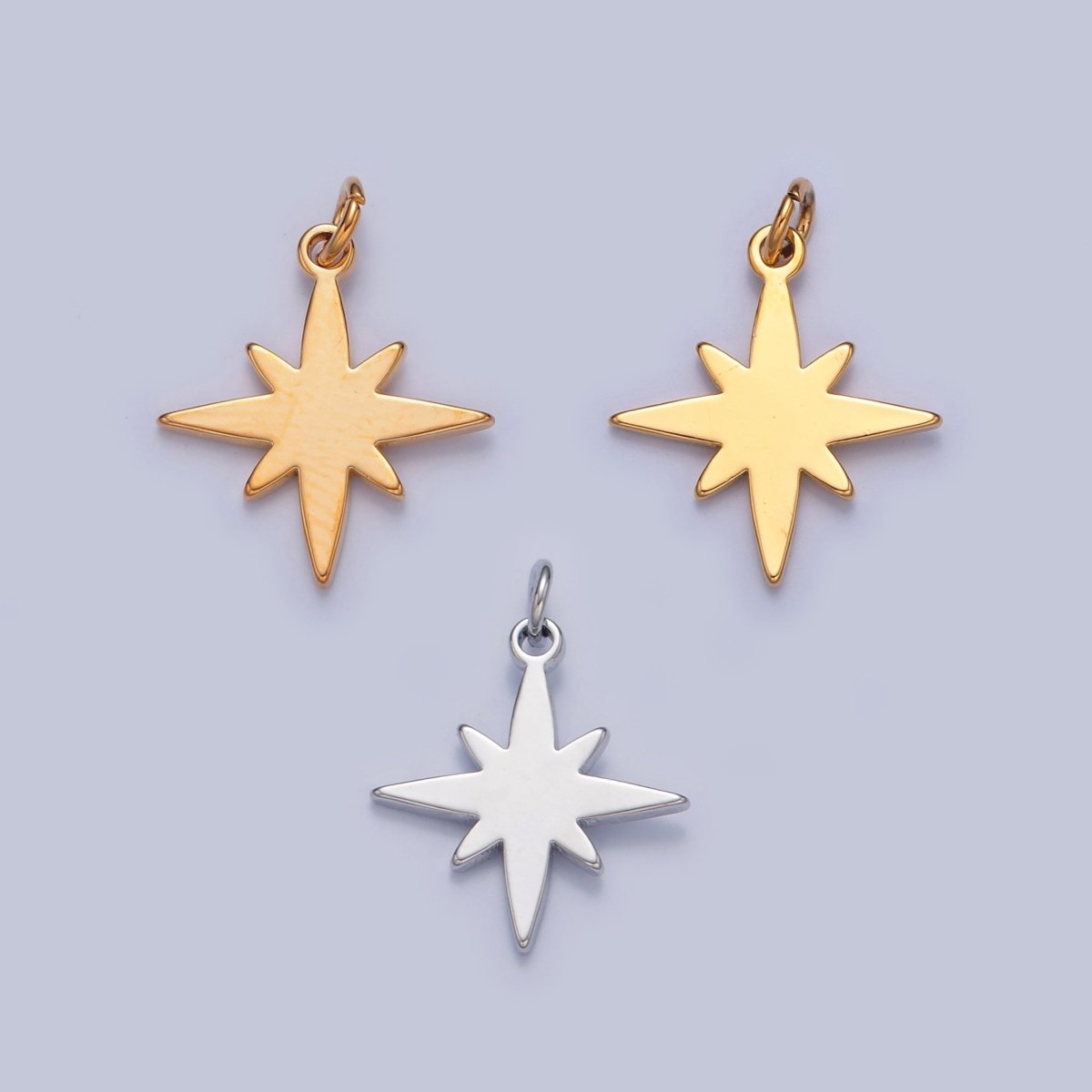 Dainty Gold Flat Polaris Northstar Pendant Only Charm for Necklace Bracelet Earring 14K or 24K Gold Filled W-460~W-462 - DLUXCA