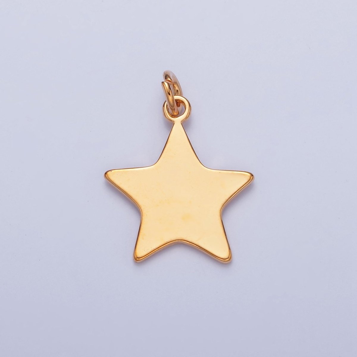 Dainty Gold Flat Star Pendant Only Charm for Necklace Bracelet Earring 14K or 24K Gold Filled W-152~W-154 - DLUXCA