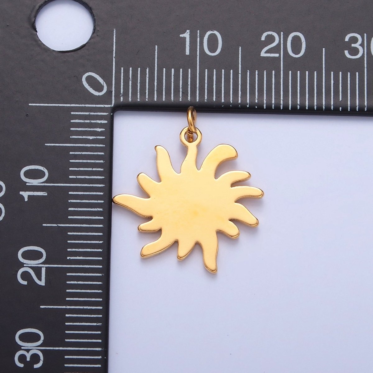 Dainty Gold Flat SUN Pendant Only Charm for Necklace Bracelet Earring 14K or 24K Gold Filled W-256~W-258 - DLUXCA