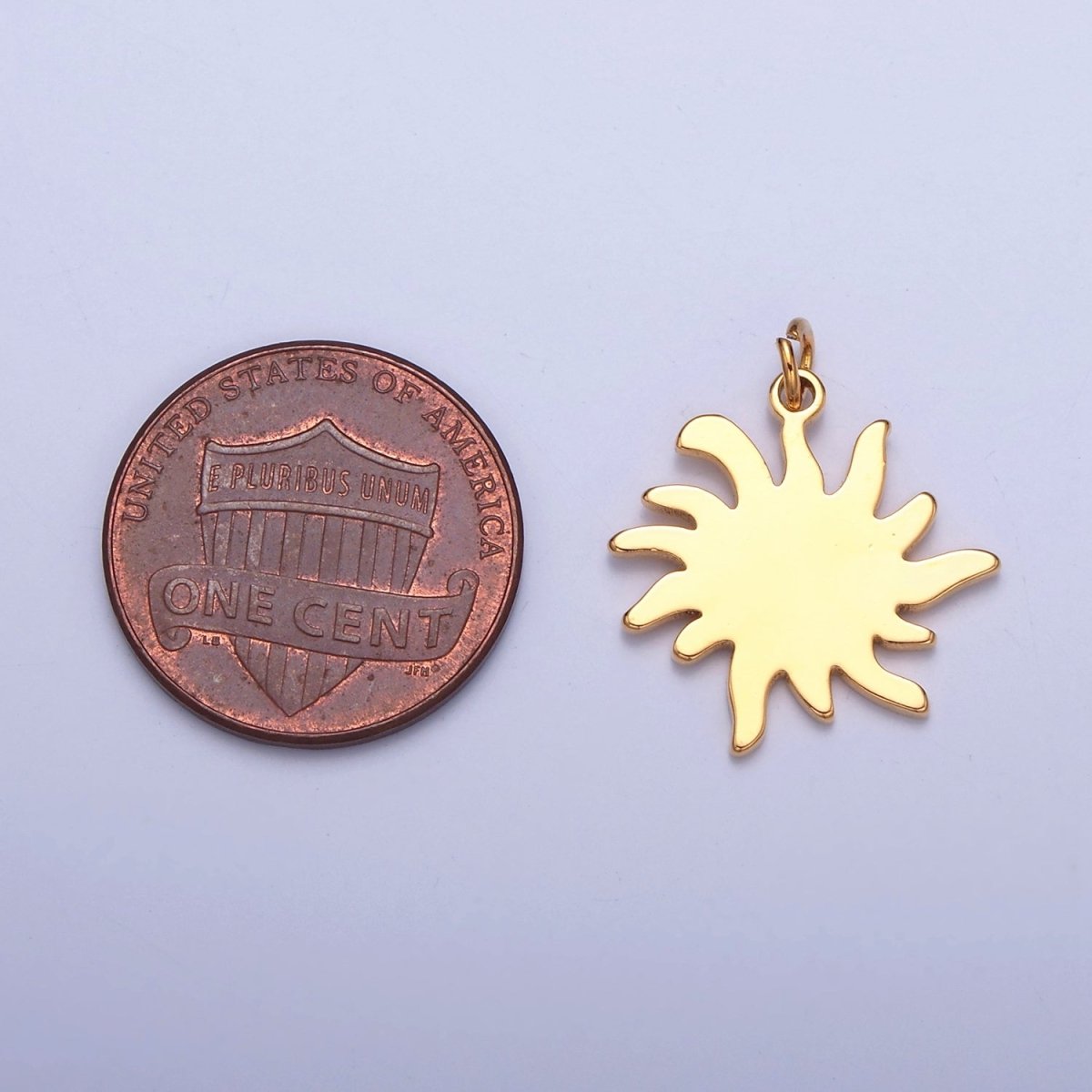 Dainty Gold Flat SUN Pendant Only Charm for Necklace Bracelet Earring 14K or 24K Gold Filled W-256~W-258 - DLUXCA
