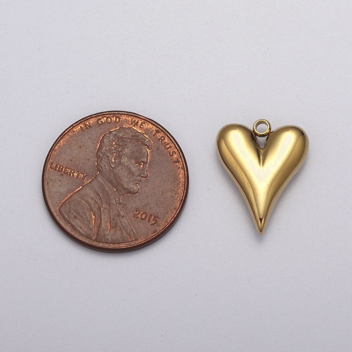 Dainty Gold Heart Charm, Earring Charm, Heart Necklace Pendant, Bracelet Charm Stainless Steel Finding E-749 E-748 - DLUXCA
