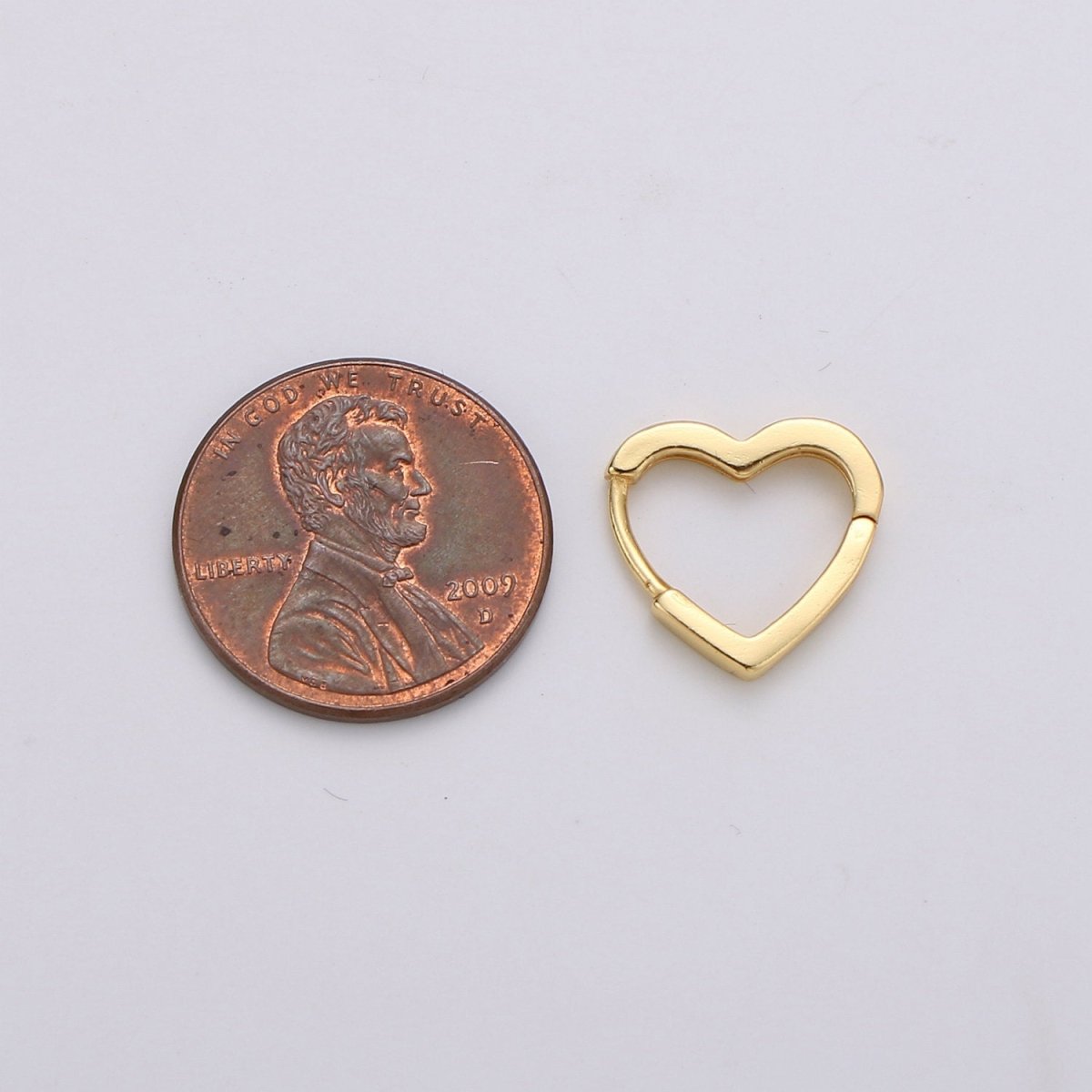 Dainty Gold Heart Hoop Earrings, Small Gold One Touch Hoops, Heart Earring Gift For Her 24k Gold Filled Earring K-582 K-760 Q-084 - DLUXCA