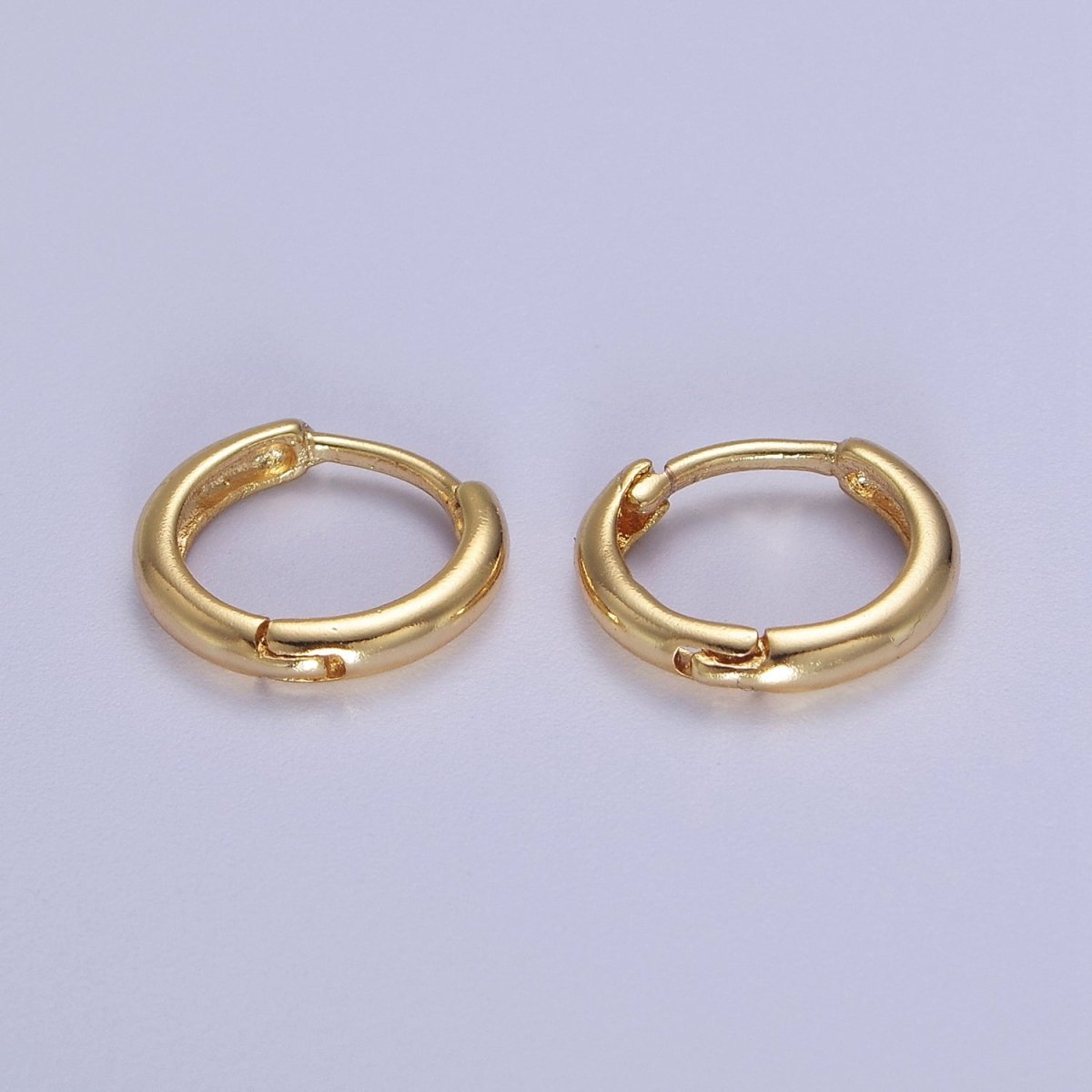 Dainty Gold Huggie Earring 12mm Simple Minimalist Hoop V-092 - DLUXCA