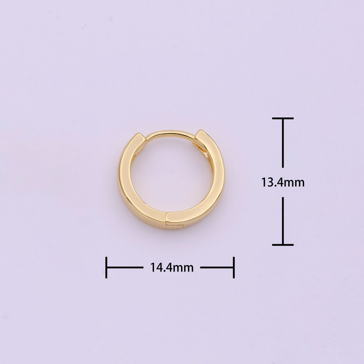 Dainty Gold Huggie Earring Simple Minimalist 14mm Hoop Earring Y-169 - DLUXCA