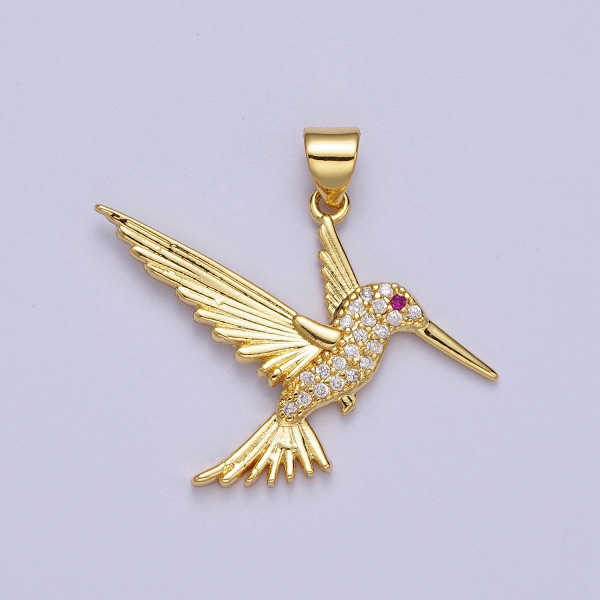 Dainty Gold Hummingbird pendant 14k gold Filled Bird colibri Charm Friend Minimalist Layering Necklaces, Hummingbird Jewelry X-684 - DLUXCA