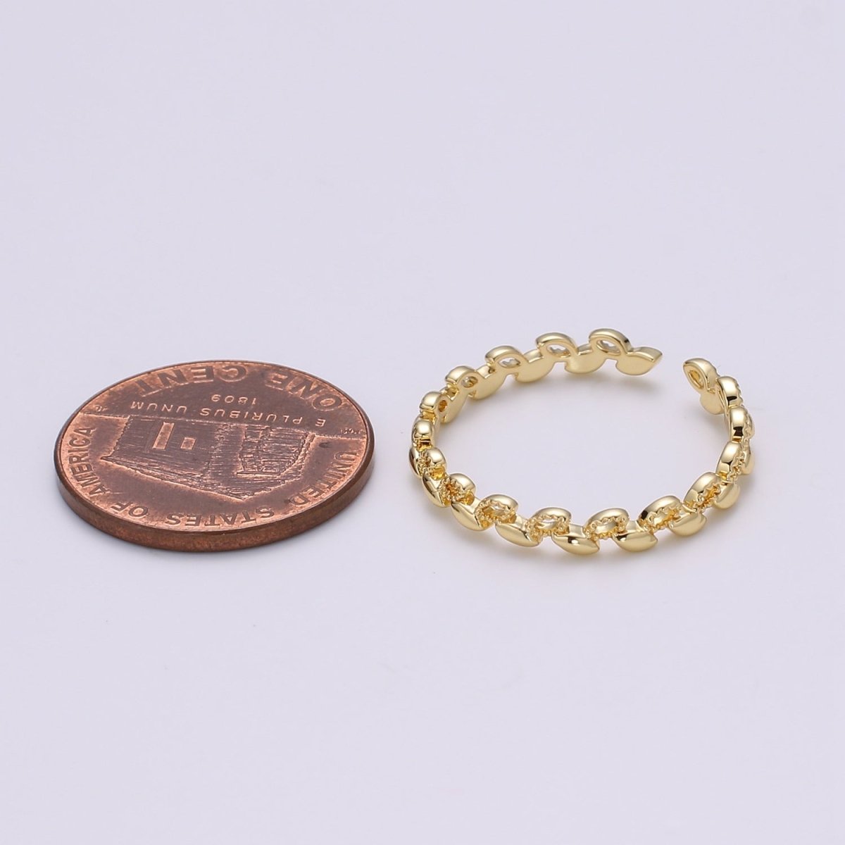 Dainty Gold Leaf Rings For Women Gold Filled Open Ring Adjustable Ring Leaf Minimalist Jewelry for Gift Idea R339 - DLUXCA