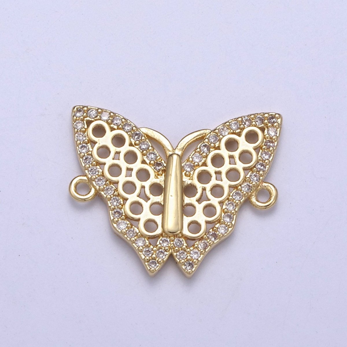 Dainty Gold Mariposa Butterfly Charm Connector for Bracelet Necklace Supply F-682 - DLUXCA
