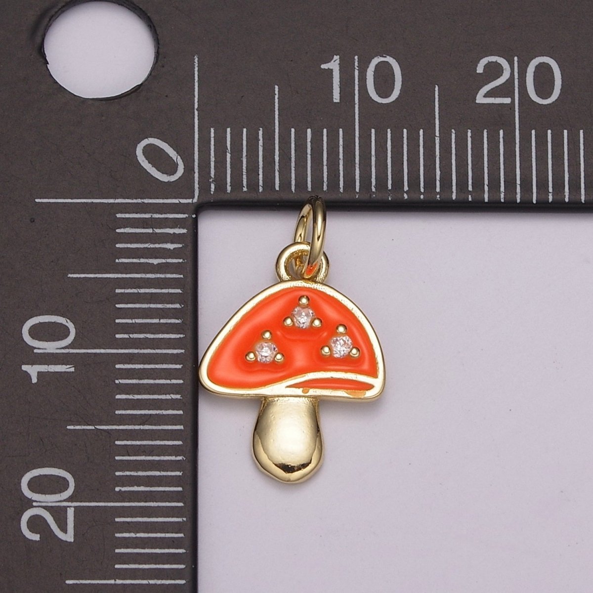 Dainty Gold Mushroom Charms, Enamel Magic Mushroom Pendant for Necklace Bracelet Earring Fantasy Jewelry for add on charm E-619-E-623 - DLUXCA