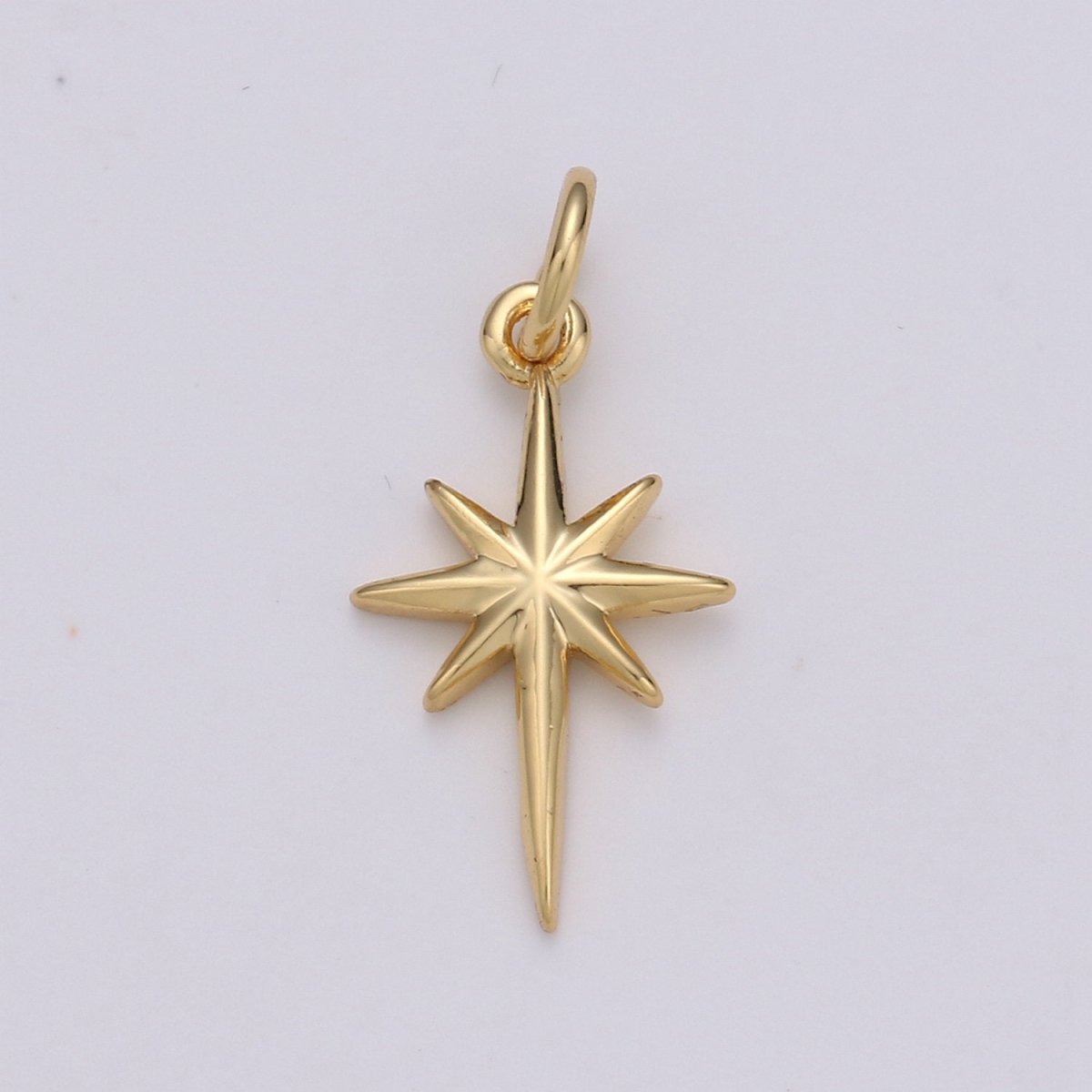 Dainty Gold North Star Charm Necklace, Bethlehem Star Pendant in Silver Celestial Jewelry Making Supply D-450 D-451 - DLUXCA