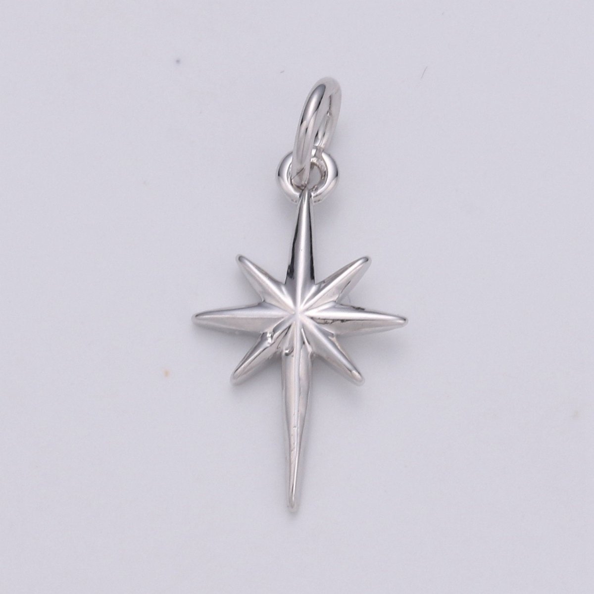 Dainty Gold North Star Charm Necklace, Bethlehem Star Pendant in Silver Celestial Jewelry Making Supply D-450 D-451 - DLUXCA