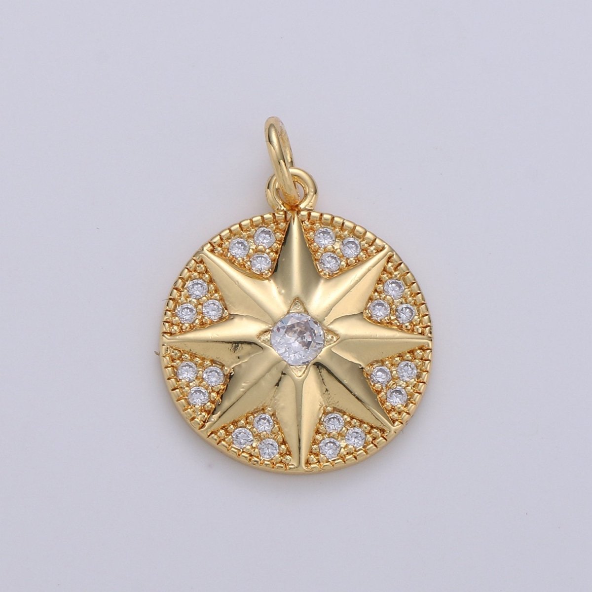 Dainty Gold North star Charm, starburst gold Pendant, dainty minimalist Jewelry Making in 24k Gold Filled Findings D-293 - DLUXCA